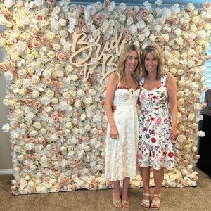 Cream color Floral Midi Dress